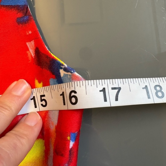 Milly Cut Out Mini Cocktail Dress in multicolor watercolour V-Neck size Small - Picture 9 of 11